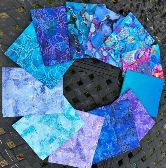 Painted Sea -  Fat Quaters 13pcs/bundle - By P & B Textiles