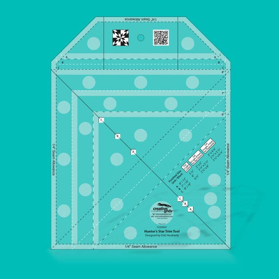 Your Choice -Creative Grids-Hunter's Star Trim Tool- Quilt Ruler- CGRDH7- Add On Quilt Pattern