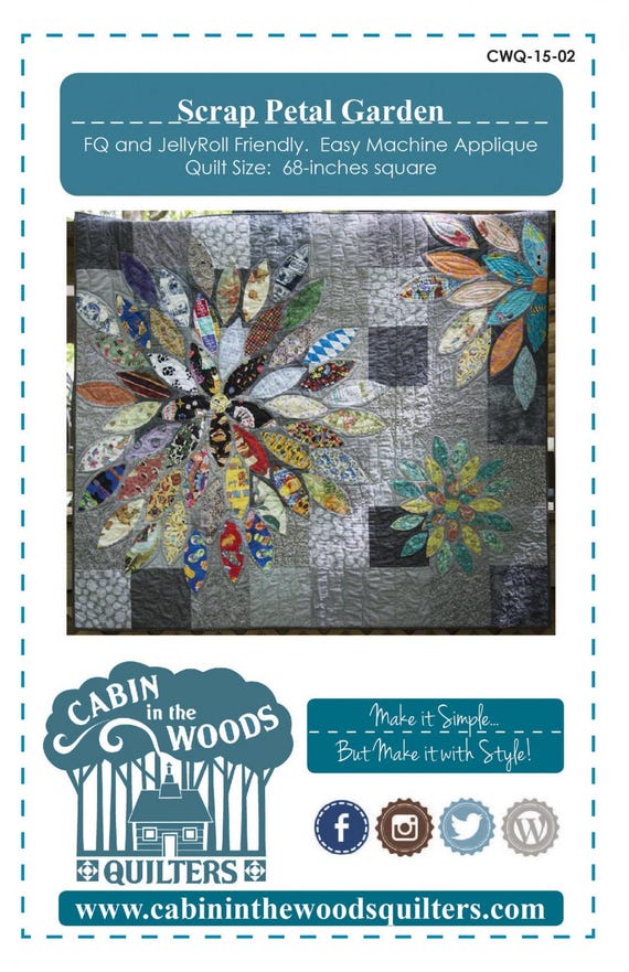 Scrap Petal Garden Quilt Pattern From Cabin In the Woods Quilters.