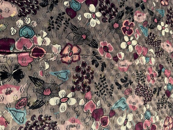 Autumn Bliss- Vintage 1970s - Eyelet polyester fabric