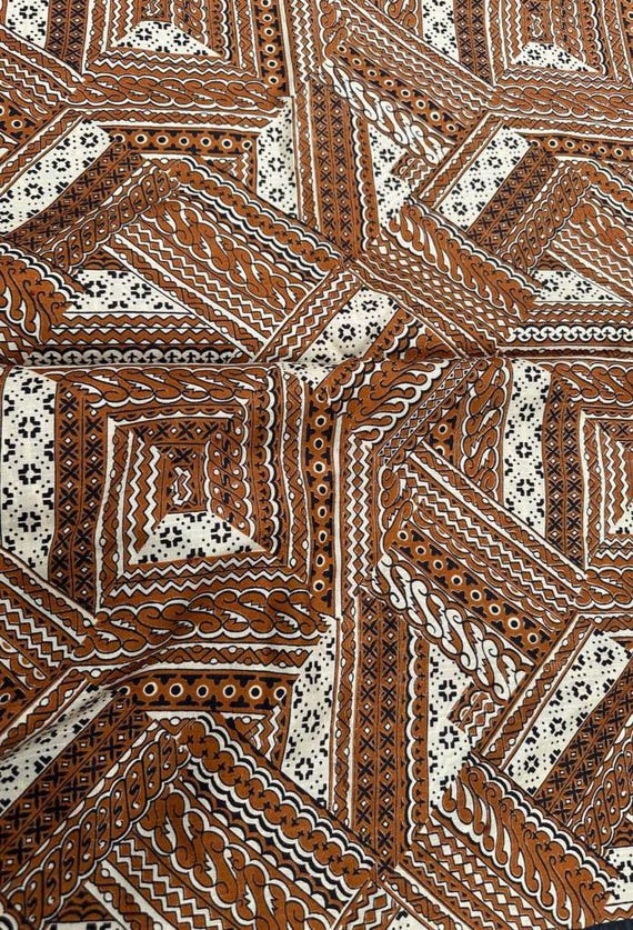 Vintage 1970s - Geometric Fabric - Polyester