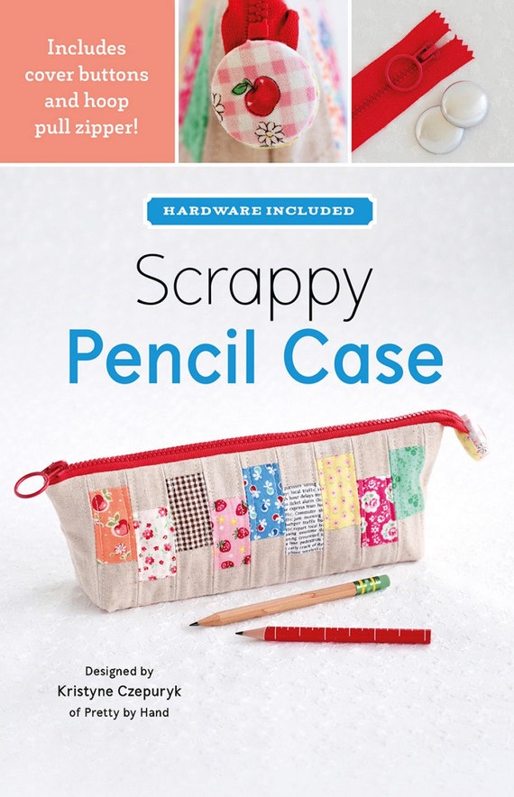 Scrappy Pencil Case- Pattern Kit with Button Covers and Zipper -  by Zakka Workshop