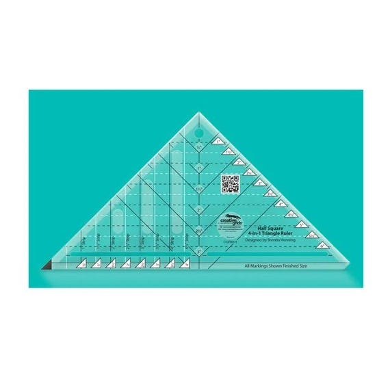Creative Grids Half-Square 4-in-1 Triangle Quilt Ruler CGRBH1