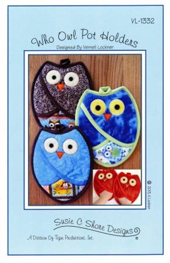 Who Owl Pot Holders Pattern by Susie C Shore Designs- VL-1332