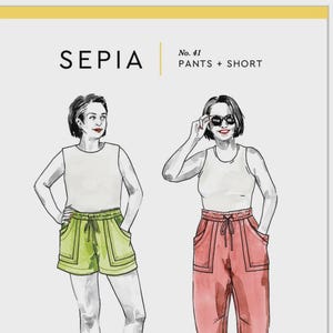 Sepia Pants and Shorts Sewing Pattern – Sizes 0-20 (Paper Pattern)