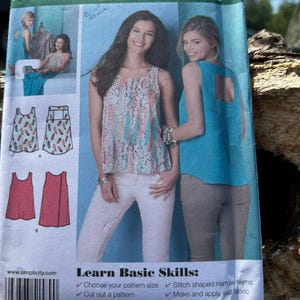 Simplicity 1589 Size 4-16 Misses Tops and Tank Tops Sewing Pattern / UNCUT FF
