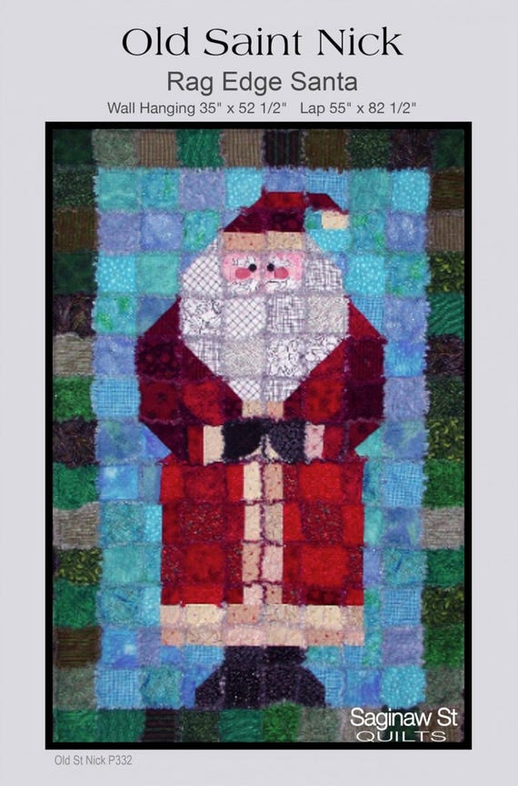 Old Saint Nick - Rag Quilt pattern -  by Saginaw St Quilt Co