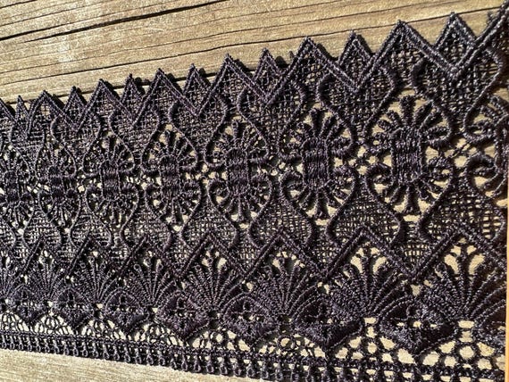 Black Guipure Lace 4.5" wide /11.43cm Wide