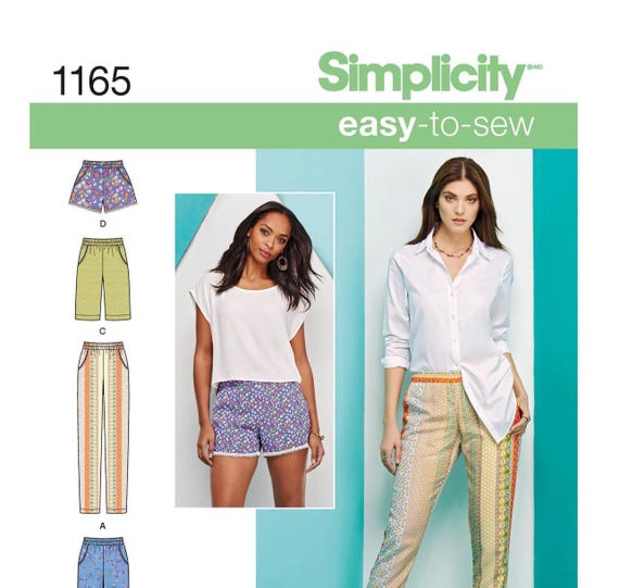 Simplicity 1165- Sewing Pattern- Pull-on Pants, Long or Shorts-Sizes 6 to 14