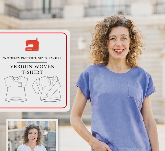 Verdun Woven T-Shirt- Sewing Pattern sizes XS to XXL - From Liesl & Co.