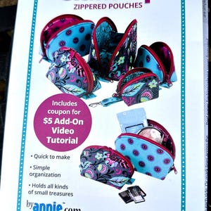Clam up - Zippered Pouched -sewing Pattern - by Annie - Etsy