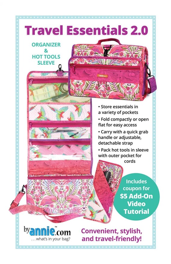 Travel Essentials 2 - Organizer and Hot Tools Sleeve - Sewing Pattern - By Annoe
