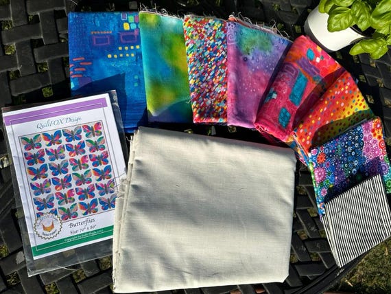 Butterlies Quilt Kit - By Quilt Fox Designs - Finished size 70" X 80"