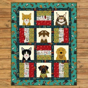 Dog & Cat Rescue Applique Quilt Pattern The Whole Country Caboodle