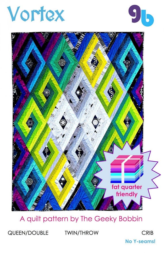Vortex Quilt Pattern By the Geeky Bobbin PatternsGBQ-009