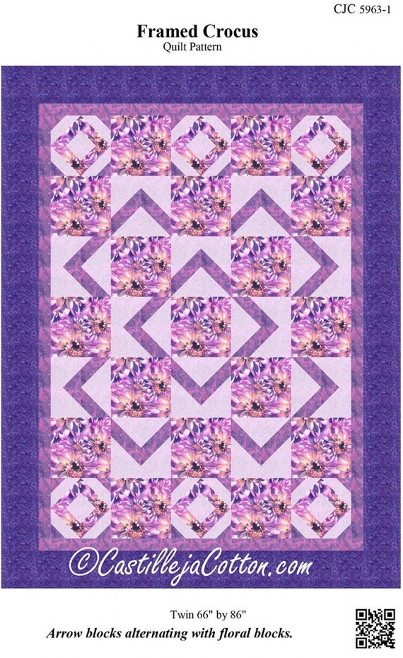 Framed Crocus Quilt Pattern By Castilleja Cotton