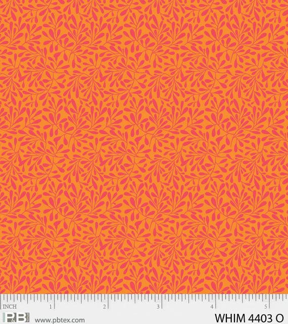 PB textiles Orange Breeze Whimsy Collection Sold by the Half yard