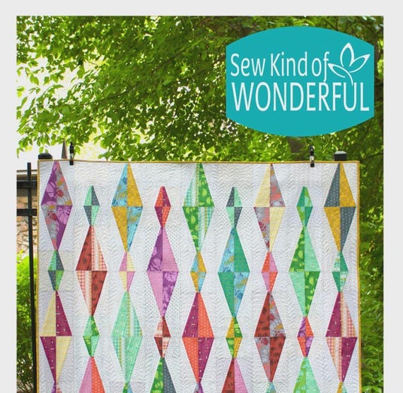 Diamond Daze Quilt Pattern – Angled Seams, 63x70 (Printed Paper)