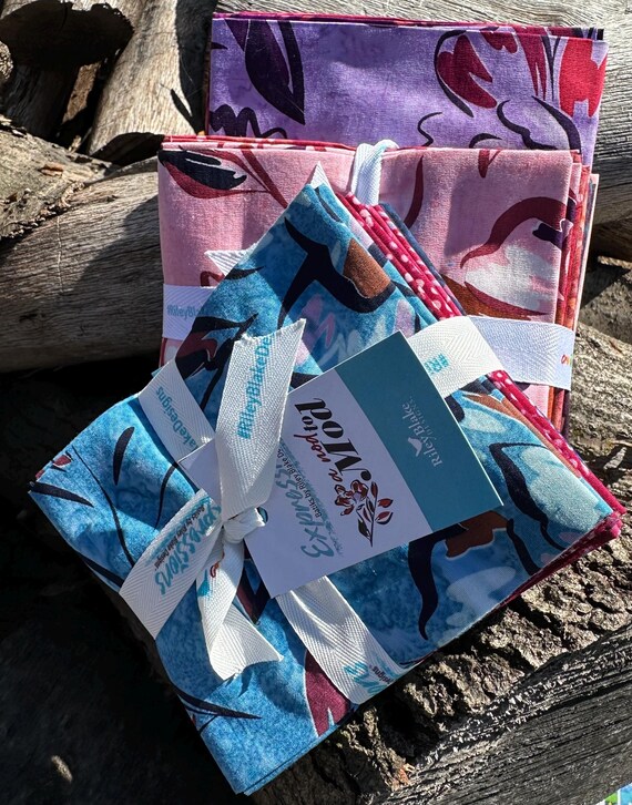 Expressions Batiks A Nod to Mod Blue Fat Quarter Bundle A, B, and or C.