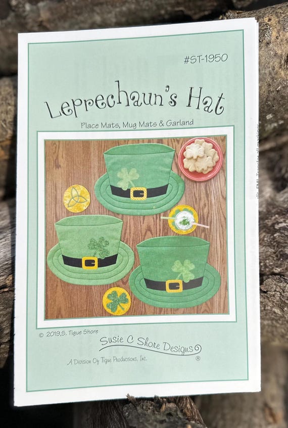 Leprechaun's Hat - Place Mats, Mug Mats and Garland Pattern - by Sussie C Shore