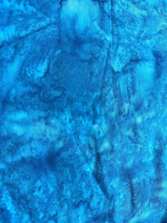 Turquise- Hoffman California 1985 Watercolor Batik - by the Half Yard