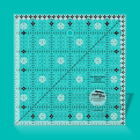 Itty-Bitty Eights Square Quilt Ruler -  6in x 6in  - by Creative Grids CGRPRG2