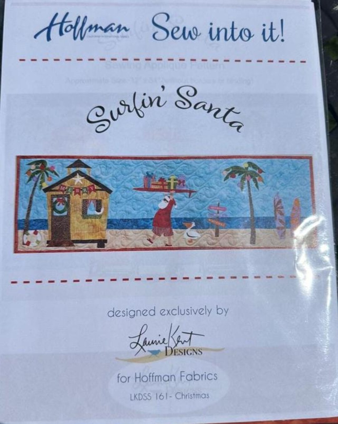 Surfin' Santa Quilt Kit: Laurie Kent Design, Hoffman Batiks, Raw Edge ...