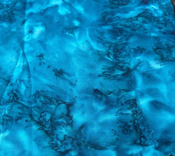 Wade/ Blue - Hoffman California 1986 Watercolor Batik -  by the Half Yard - 1895-341