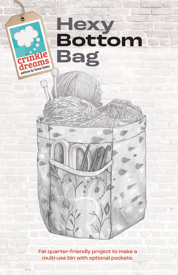 Hexy Bottom Bag Pattern. CRD-HEXYBAG From Crinkle Dreams By Coates, Teresa