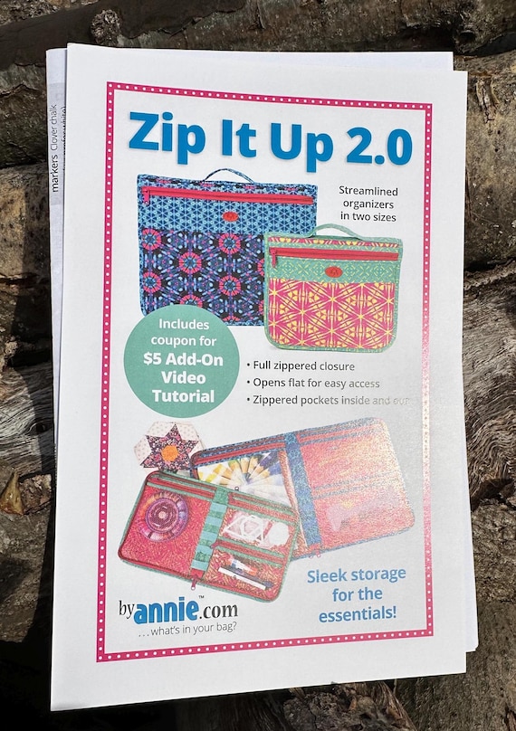 Zip it Up Bag Pattern - By Annie - Storage for the Essentials.