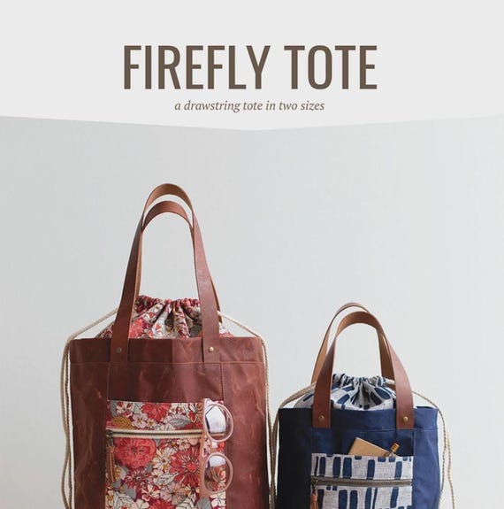 Firefly Tote - Bag Pattern - Drawstring tote in two sizes - From Noodlehead