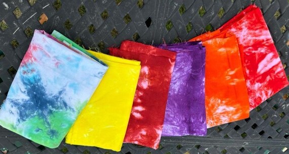 Hand Ice Dyed  Fabric - 6 Piece Fat Quater Bundle - By Patti