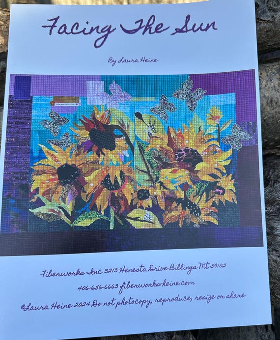 Facing The Sun Collage Pattern- By Laura Heine For Fiber Work FWLHFTS