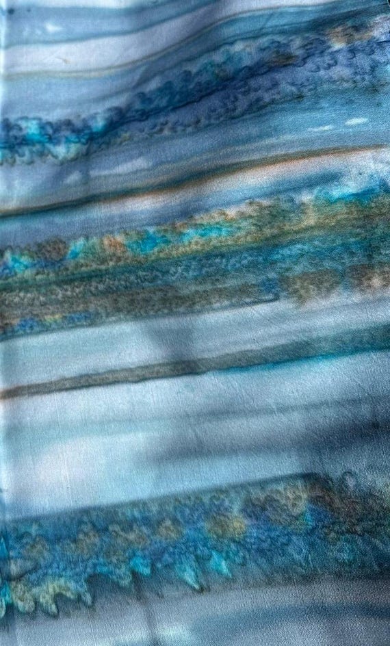 Sea Glass/Strips- Driftwood Dance-Hoffman Batik Blues/Brown -1386-402 Sold by the Half Yard