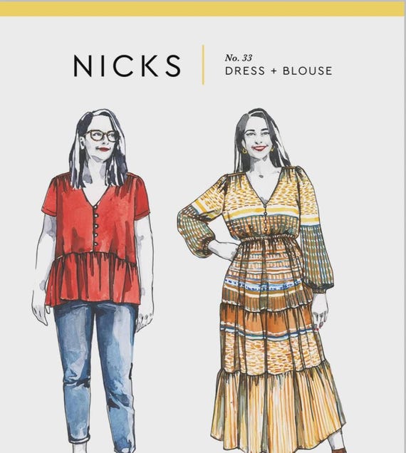 Nicks Dress and Blouse  Sewing Pattern- Sizes 0 to 20 - From Closet Core Patterns