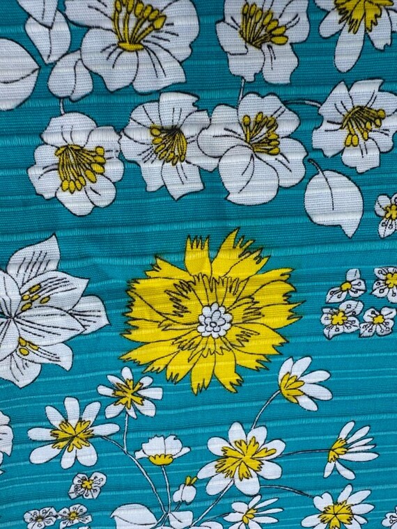 Vintage 1970s Crantex Crinkle Cotton Fabric, Cranston Print Works. Sold by the Piece