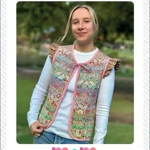 Harmony Patchwork Vest Sewing Pattern: Ladies sizes Size XS - 4XL (Paper Pattern)
