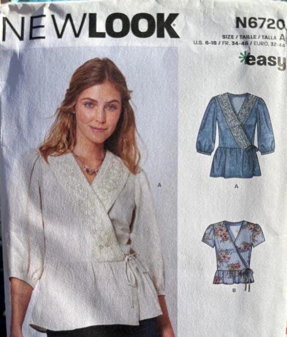 Womens Peplum Top - Sewing Pattern - New Look - N6720 - Sizes 6 - 18