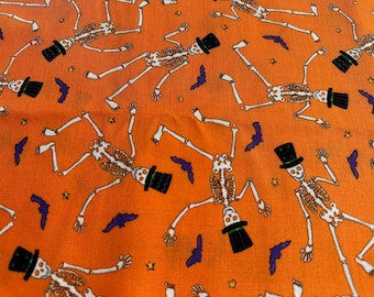 Rare Moda "Ghostly Greetings" Dancing Skeletons Fabric by Deb Strain(Priced by the Half Yard)