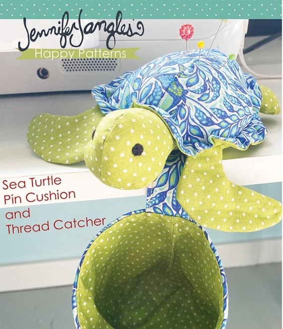 Sea Turtle Pin Cushion and Thread Catcher- Sewing Pattern, By Creative Co.