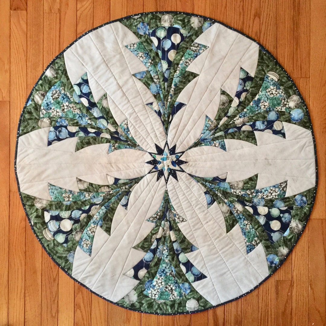 Round Tree Table Topper Pattern Luminous- Tree Skirt And/or Table Topper - Paper Pattern - by Quilted ...
