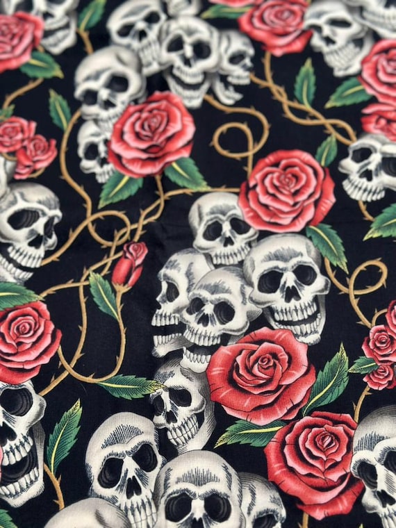 The Rose Tattoo - Black - 2005 - The Alexander Henry Fabrics - By the Yard
