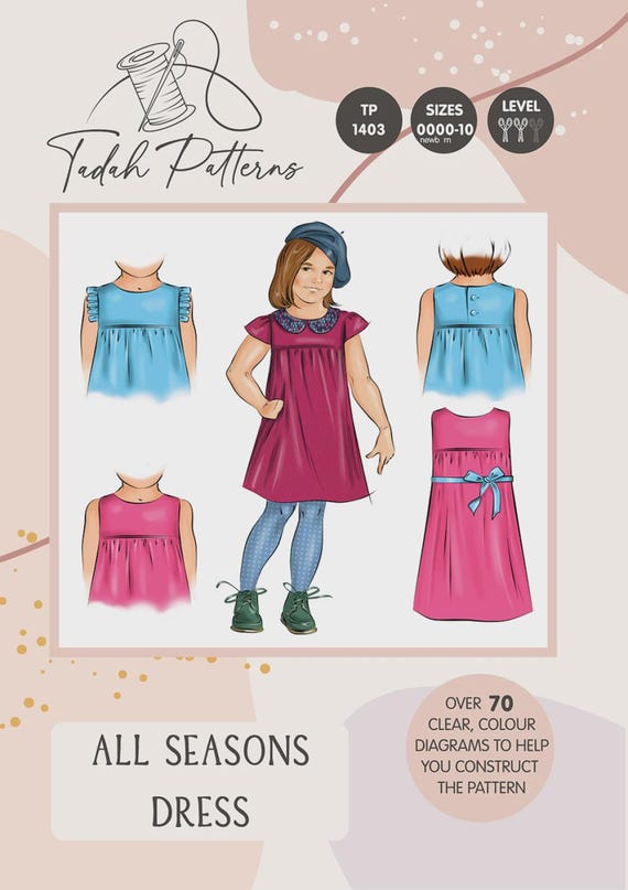 All Seasons Dress - Sewing Pattern- Sizes Newborn to 10 - From Creative Abundance