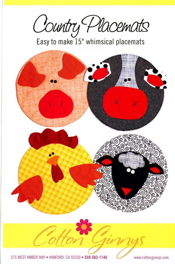 Country Placemats Pattern By Cotton Ginnys