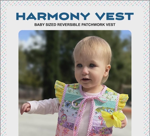 Harmony Baby Patchwork Vest Sewing Pattern: Reversible Design (NB-24 Months)