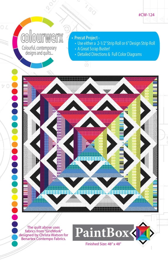 PaintBox- Quilt Pattern - by Colourwerx - A Strip- Jelly Roll Friendly Quilt