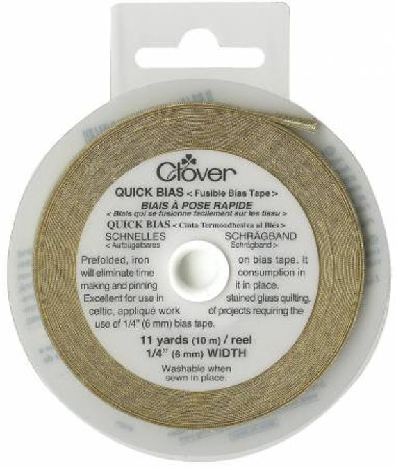 Clover Metallic Gold-  Fusible Bias Tape: - 1/4in x 11yds