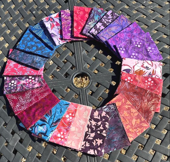 Batiks A Nod to Mod 2.5 Inch Rolie Polie, 40Pcs, By Riley Blake