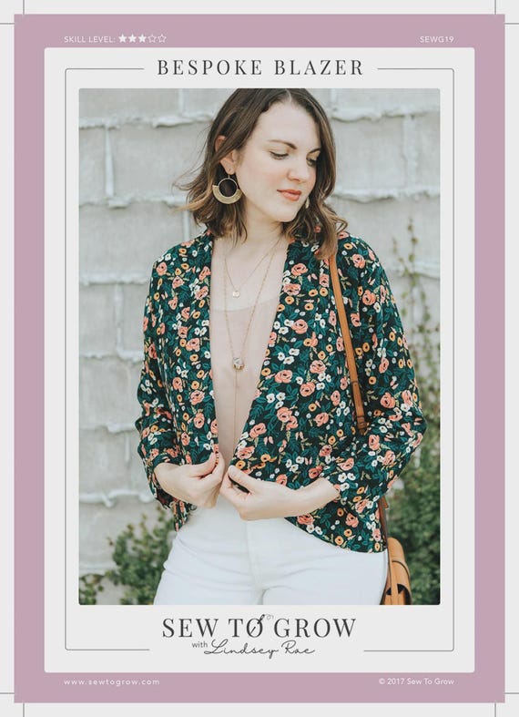 The Bespoke Blazer- From Sew To Grow- Sewing Pattern - Sizes 8 to 18