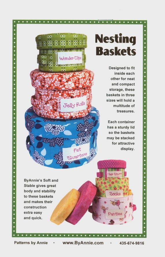 Nesting Baskets - Sewing Pattern - By Annie